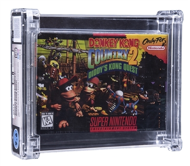 1995 SNES Super Nintendo (USA) "Donkey Kong Country 2: Diddys Kong Quest" Made in Mexico (Later Production) Sealed Video Game - WATA 9.6/A++